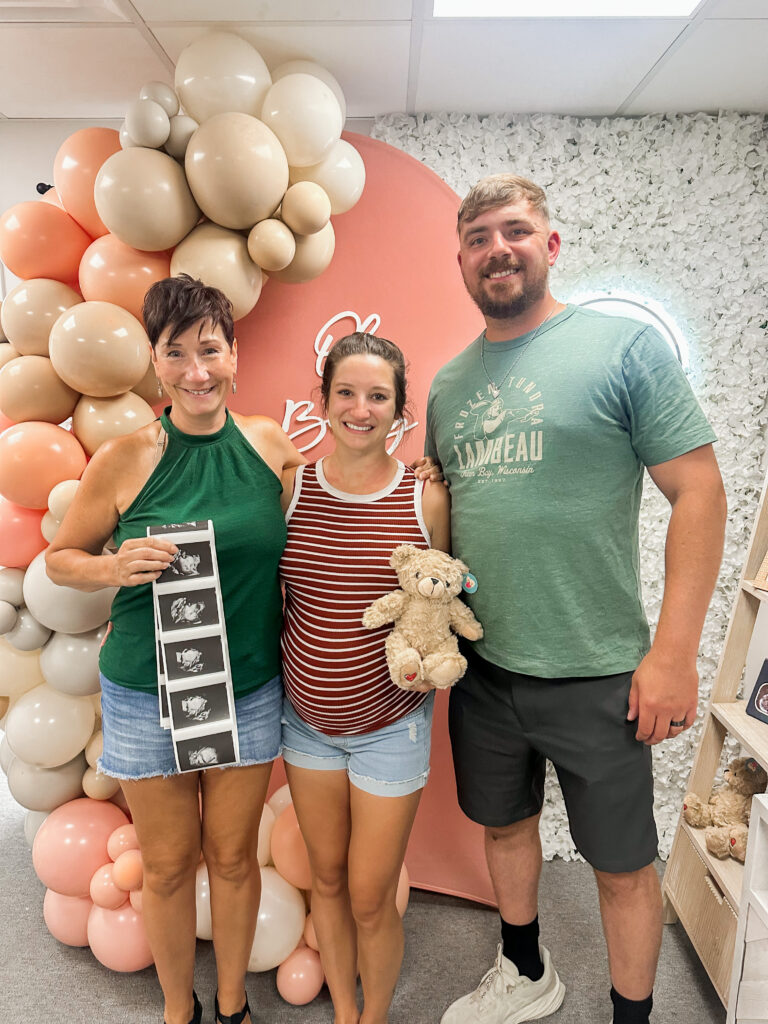 grandma husband wife pregnancy mom baby ultrasound keepsake elective surprise gender reveal